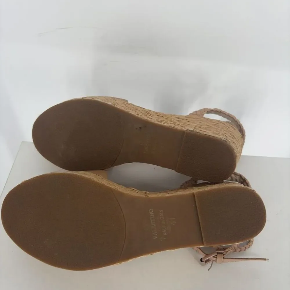 Valentino Braided Espadrille Wedge Sandals